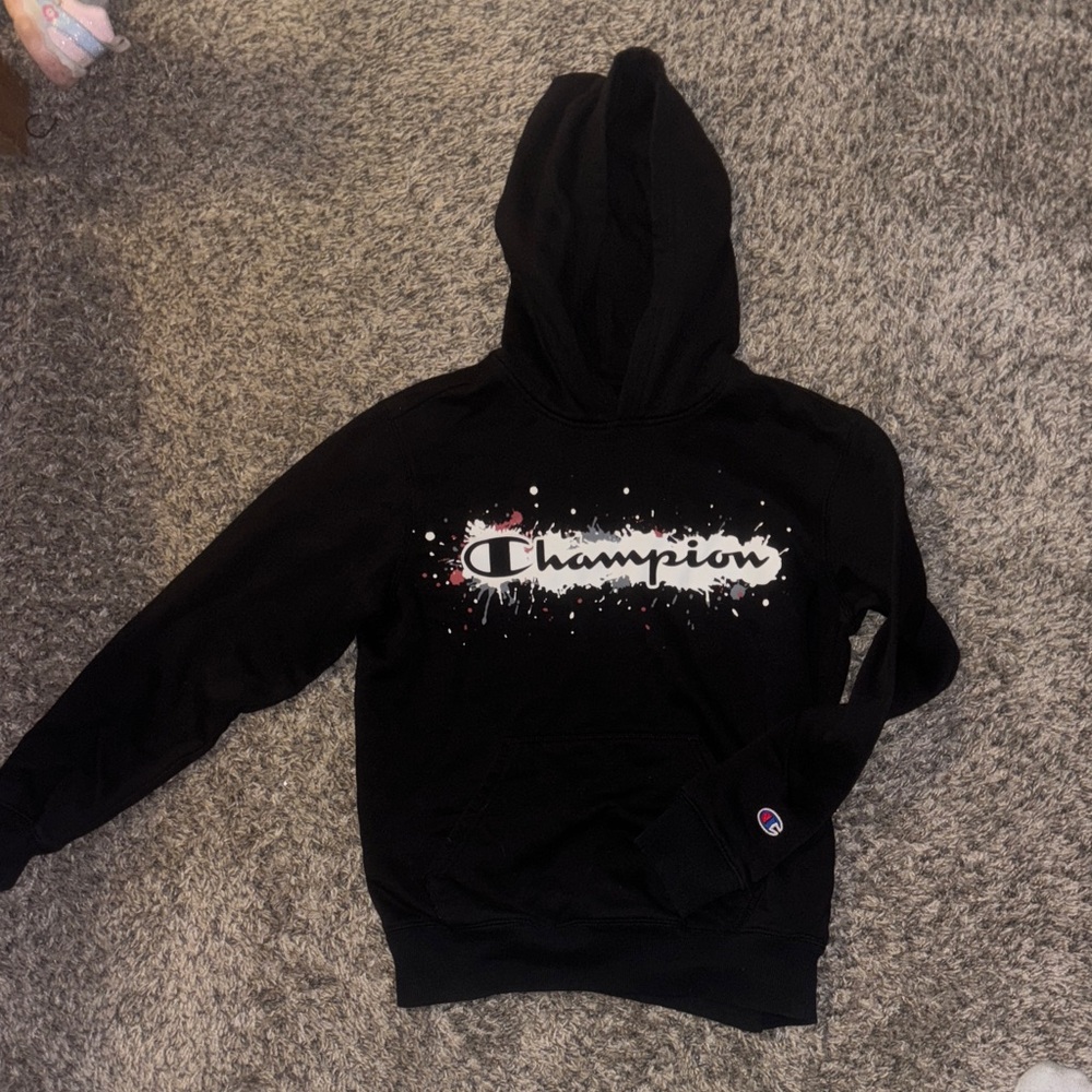 Champion Black Pullover with Logo